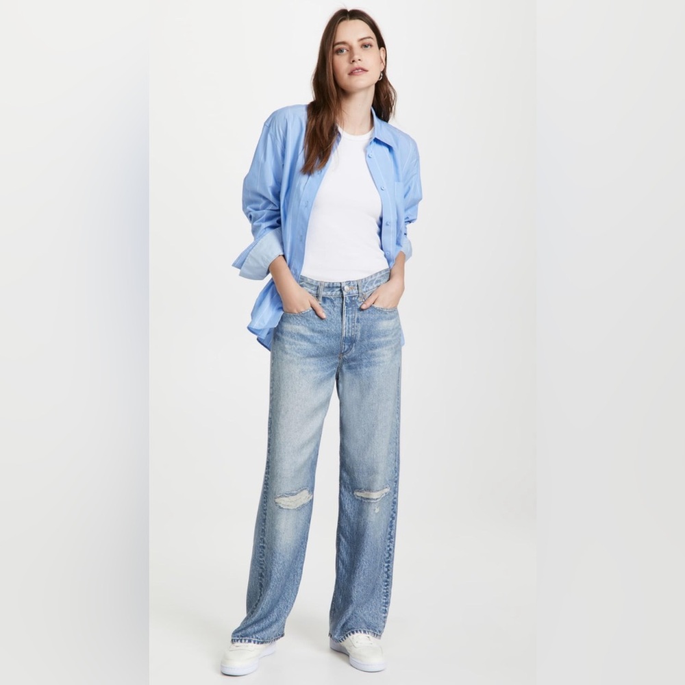 Women's Light Blue Distressed Jeans